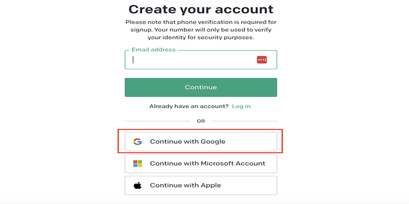 ChatGPT Login with Google